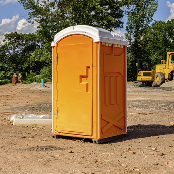 how often are the portable toilets cleaned and serviced during a rental period in Declo